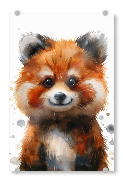 Acrylglasbild "Baby Roter Panda (matart)" artboxONE - Für Kinder,Tiere - Panda,Tier,Tiere,Natur,Baby,Niedlich,Wild,Malerei,Aquarell