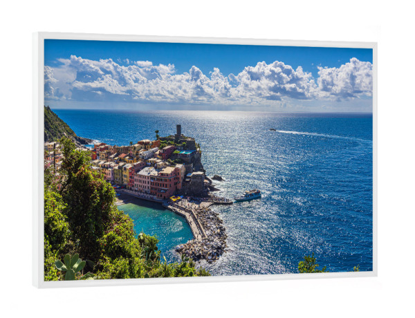 Poster mit weißem Rahmen "Vernazza an der Mittelmeerküste" artboxONE - Natur,Reise,Architektur,Reise / Strand und Meer,Reise / Länder