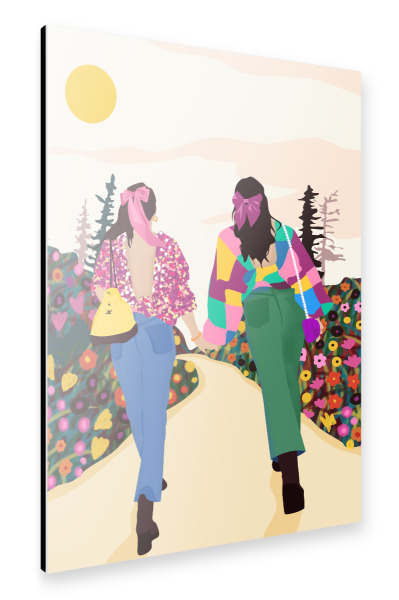 Alu-Dibond "Beste Freunde - bunt" 30x20 cm artboxONE