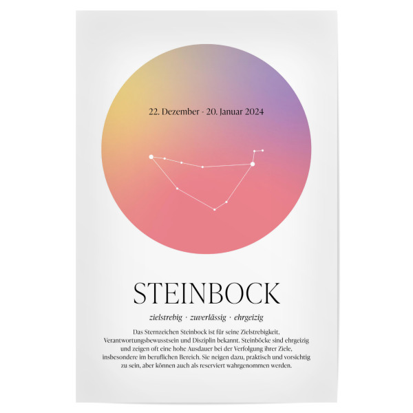 Poster "Sternbild Sternzeichen Steinbock" artboxONE - Für Kinder,Für Mama,Für Papa,Galaxy