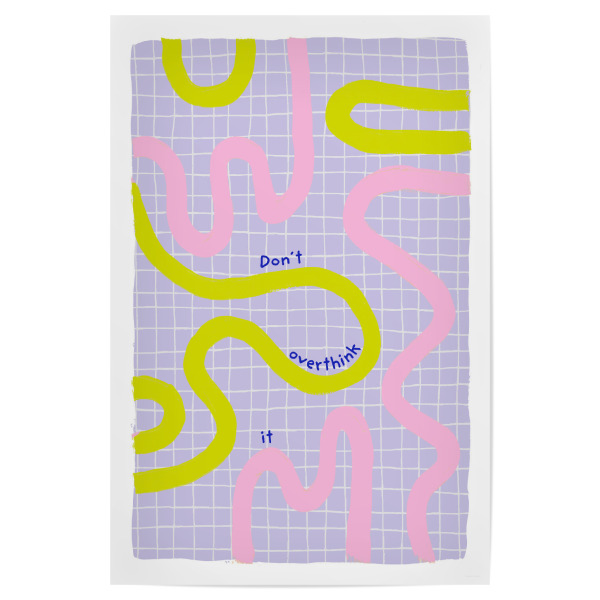 Poster 30x20 cm "Malou Studio- Don't overthink it" artboxONE - Typografie,Abstrakt,Geometrie