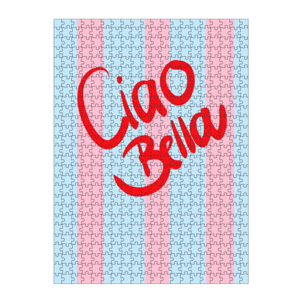 Puzzle Ravensburger "Ciao Bella stripes" artboxONE - Typografie - Stripes,Bunt,Amore,Mucho,Liebe,Buntes poster,Colorful,Ciao,Bella - Bild stripes