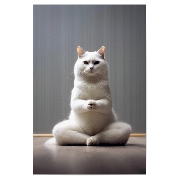 Poster 30x20 cm "Miau Katzenyoga I" artboxONE - Tiere,Lustig - Katze,Katzen,Yoga,Bewegung,Tier
