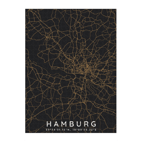 Puzzle Ravensburger "Hamburg - Karte Dunkel" artboxONE - Städte,Städte / Hamburg,Kartografie
