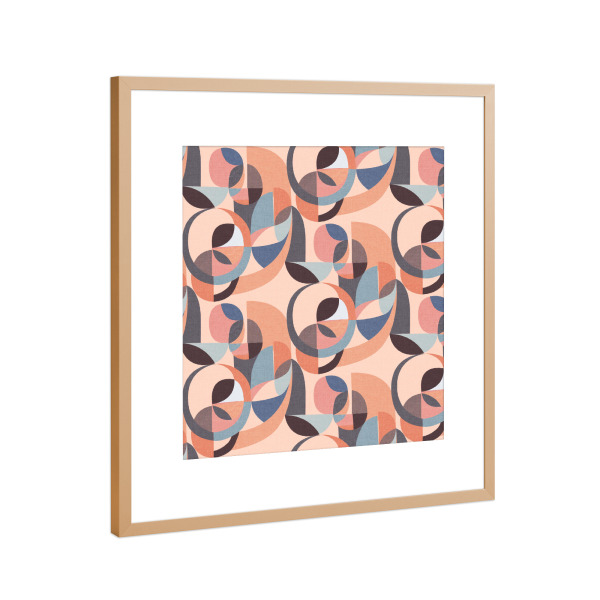 Poster mit Rahmen Kupfer "Cecilia Mok -- Moderne Kreise" artboxONE - Abstrakt,Geometrie - Abstrakt,Modern,Form,Geometrie,Kreis,Peach,Lachs