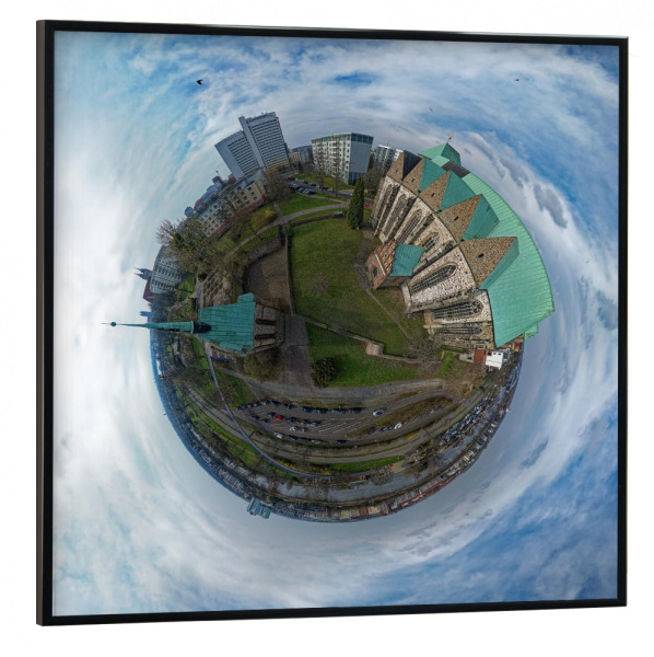 Poster mit schwarzem Rahmen 30x30 cm "Magdeburg - St. Petri Kirche, high" artboxONE - Städte,Reise,Architektur,Reise / Länder,Städte / Weitere