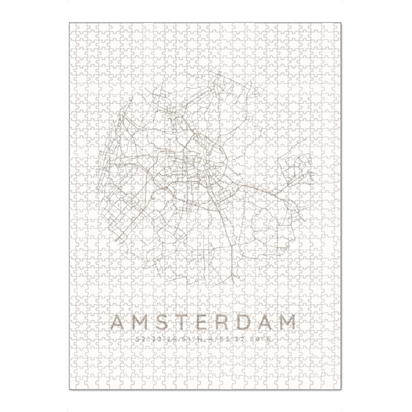 Puzzle Ravensburger "Amsterdam minimalist map" artboxONE - Städte,Städte / Amsterdam,Kartografie
