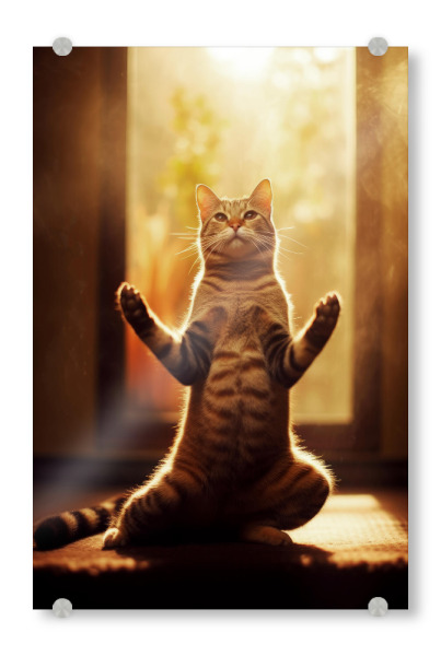Acrylglasbild "Miau Katzenyoga K" artboxONE - Tiere - Katze,Katzen,Yoga,Bewegung,Tier