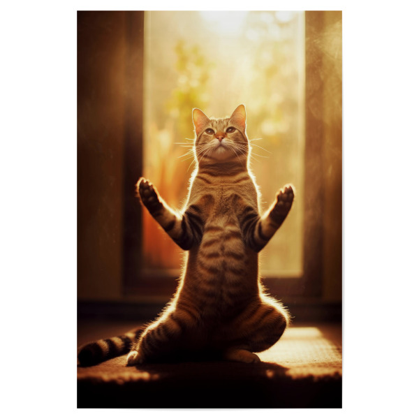 Poster 30x20 cm "Miau Katzenyoga K" artboxONE - Tiere - Katze,Katzen,Yoga,Bewegung,Tier