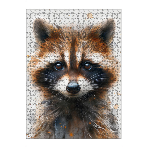 Puzzle Ravensburger "Baby Raccoon (matart)" artboxONE - Für Kinder,Tiere - Waschbär,Tier,Tiere,Natur,Baby,Niedlich,Malerei,Aquarell - Bild waschbär