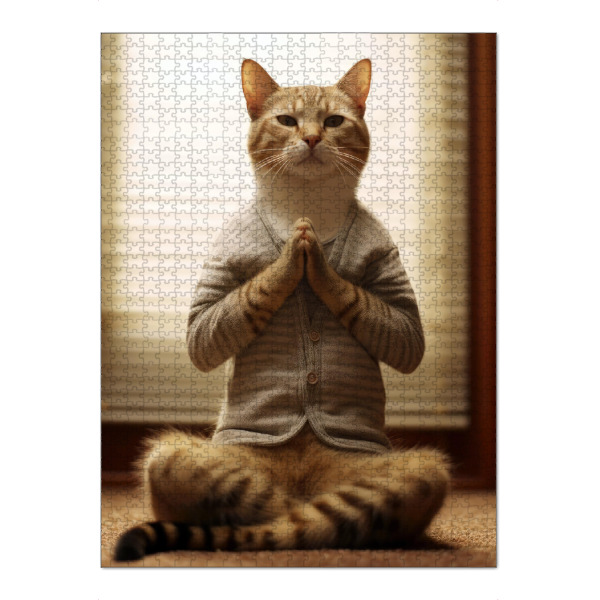 Puzzle Ravensburger "Miau Katzenyoga H" artboxONE - Tiere - Katze,Katzen,Yoga,Bewegung,Tier - Bild katze