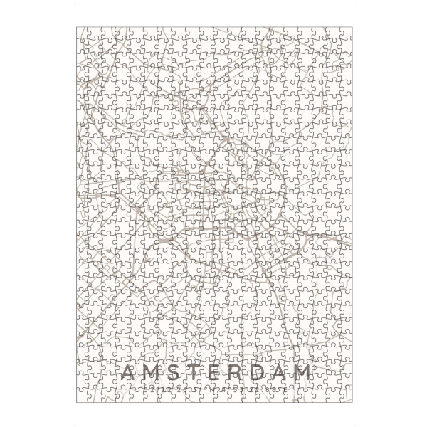Puzzle Ravensburger "Amsterdam minimalist map Taupe" artboxONE - Städte,Städte / Amsterdam,Kartografie