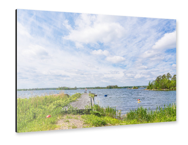 Alu-Dibond "Ostseeküste mit Steg" 30x20 cm artboxONE