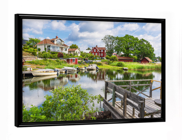 Poster mit schwarzem Rahmen "Figeholm in Schweden" artboxONE - Reise,Architektur,Reise / Strand und Meer,Reise / Länder