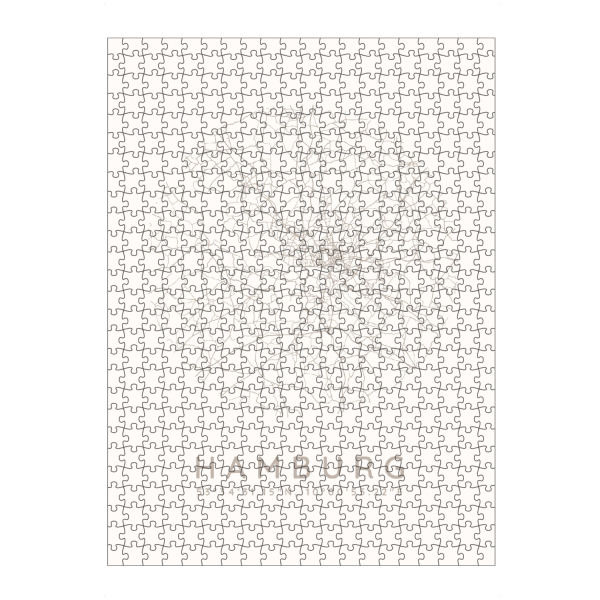 Puzzle Ravensburger "Hamburg minimalist map white" artboxONE - Städte,Städte / Hamburg,Kartografie