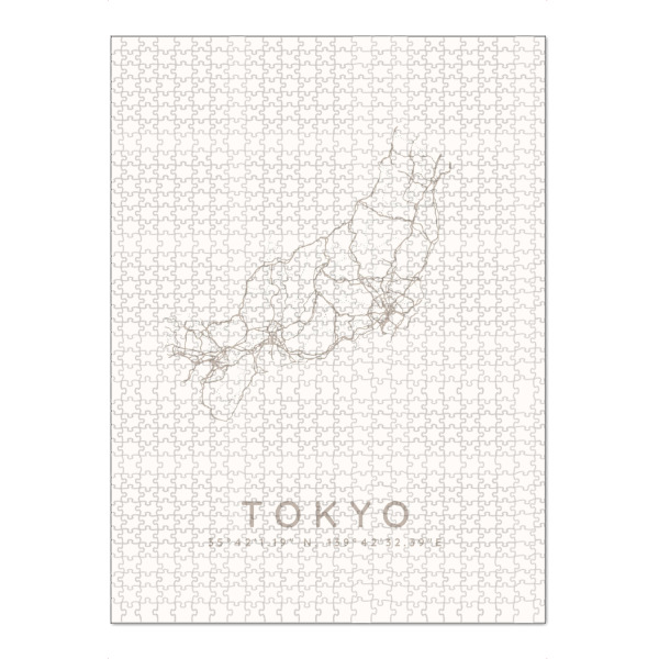 Puzzle Ravensburger "Tokio minimalistische Karte weiß" artboxONE - Städte,Städte / Tokio,Kartografie
