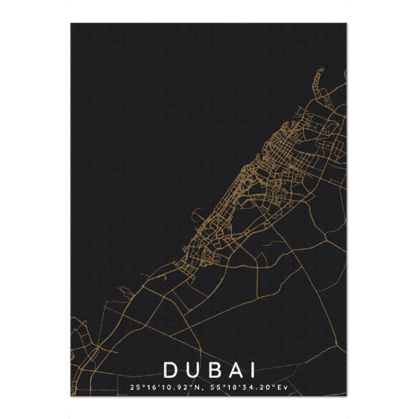 Puzzle Ravensburger "Dubai minimalistische Karte Dunkel" artboxONE - Städte,Städte / Dubai,Kartografie