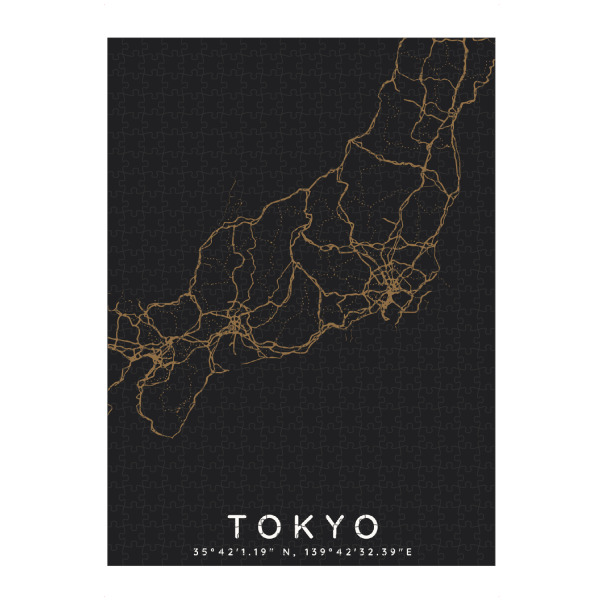 artboxONE Puzzle "Tokyo minimalist map Dark" artboxONE - Städte,Städte / Tokio,Kartografie