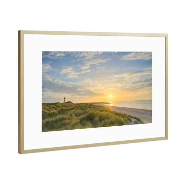 Poster mit Rahmen Gold "Auf Sylt an einem Sommerabend" artboxONE - Natur,Reise,Reise / Strand und Meer