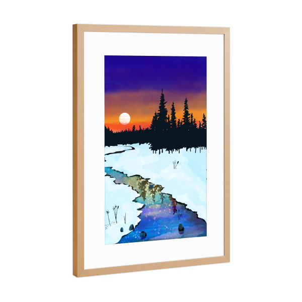 Poster mit Rahmen Kupfer "Lila Mitternacht" artboxONE - Natur