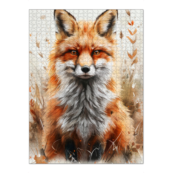 Puzzle Ravensburger "Baby Fox (matart)" artboxONE - Tiere - Fuchs,Füchse,Tier,Tiere,Natur,Baby,Niedlich,Wild,Gemälde,Aquarell - Bild fuchs