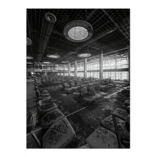 Puzzle Ravensburger "Last Call for Boarding" artboxONE - Schwarzweiß,Architektur,Buchstaben / W