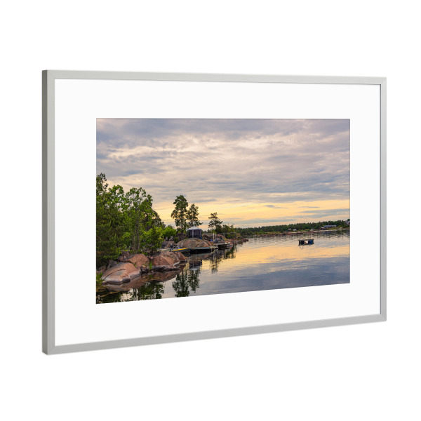 Poster mit Rahmen Silber "Ostseeküste in Schweden" artboxONE - Natur,Reise,Reise / Strand und Meer,Reise / Länder