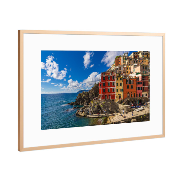 Poster mit Rahmen Kupfer "Riomaggiore in Italien" artboxONE - Reise,Architektur,Reise / Strand und Meer,Reise / Länder