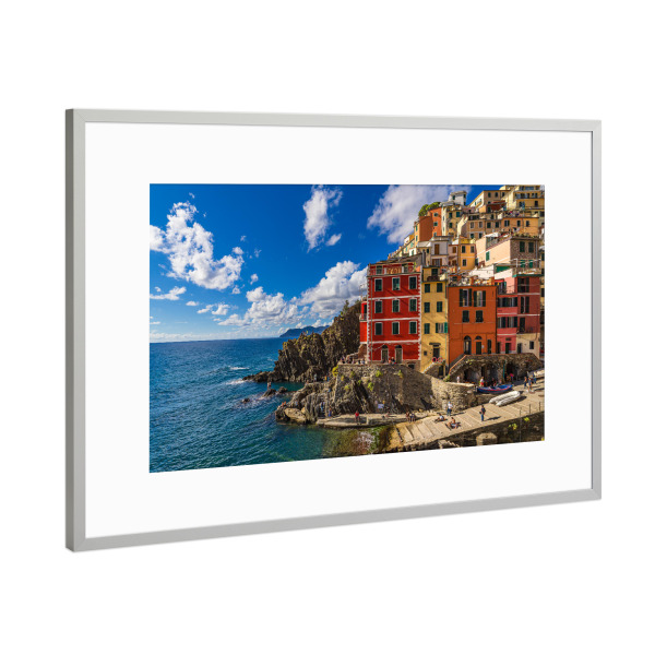 Poster mit Rahmen Silber "Riomaggiore in Italien" artboxONE - Reise,Architektur,Reise / Strand und Meer,Reise / Länder