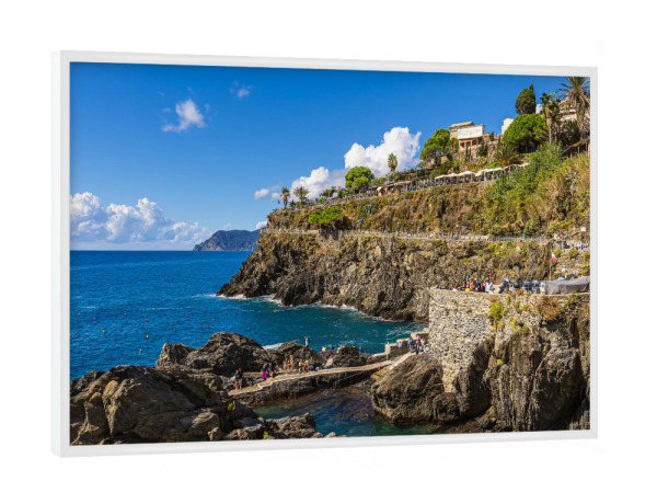 Poster mit weißem Rahmen "Manarola an der Mittelmeerküste" artboxONE - Natur,Reise,Architektur,Reise / Strand und Meer,Reise / Länder