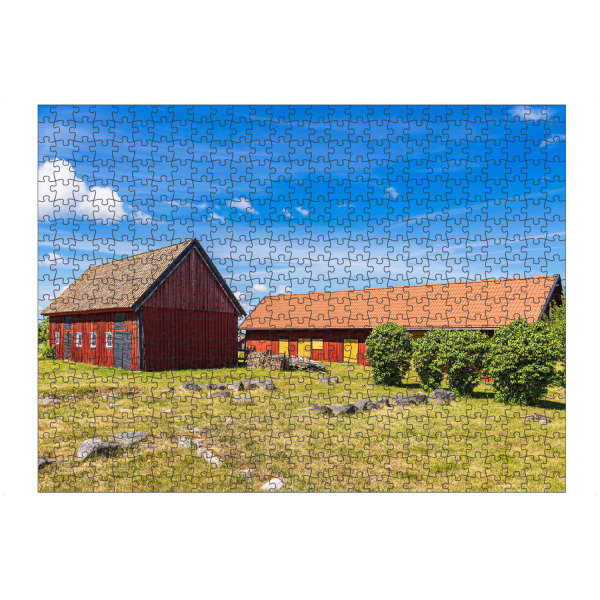 artboxONE Puzzle "Rote Holzhäuser in Schweden" artboxONE - Natur,Reise,Architektur,Reise / Länder
