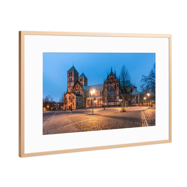 Poster mit Rahmen Kupfer "Dom in Münster" artboxONE - Städte,Architektur