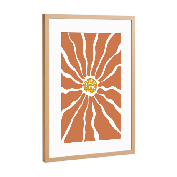 Poster mit Rahmen Kupfer "Bright sunshine" artboxONE - Typografie,Natur,Abstrakt