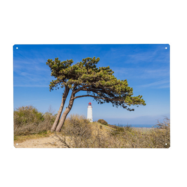 Metall Poster "Leuchtturm auf der Insel Hiddensee" artboxONE - Natur,Reise,Architektur