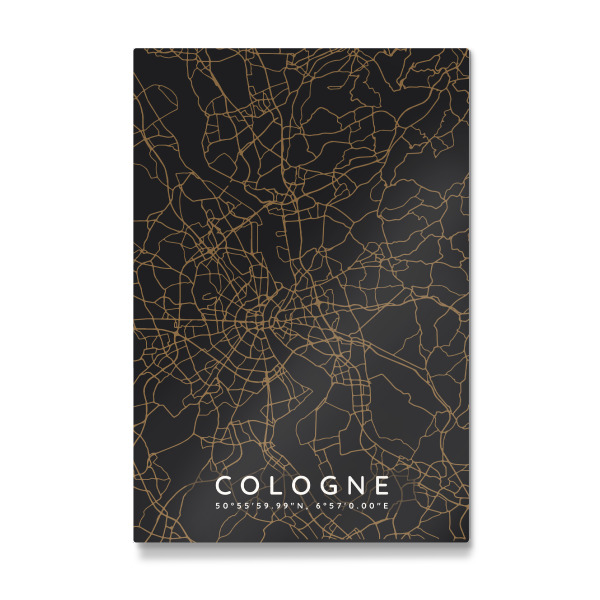 Galerie-Print "Köln minimalistische Karte Dunkel" 30x20 cm artboxONE