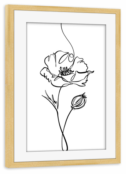 Poster mit Rahmen kiefer "Mohn Blumen" artboxONE - Floral,Abstrakt,Für Mama