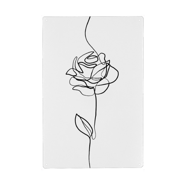 Holzbild "Rosenlinienzeichnung" artboxONE - Floral,Liebe,Für Mama