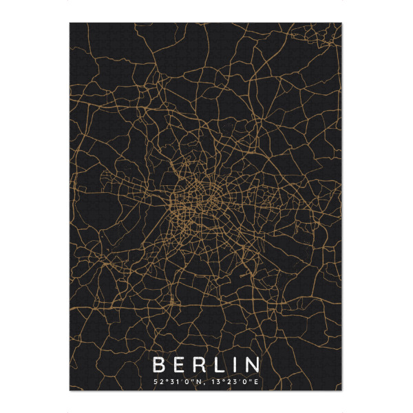 Puzzle Ravensburger "Berlin minimalist map dark" artboxONE - Städte,Städte / Berlin,Kartografie