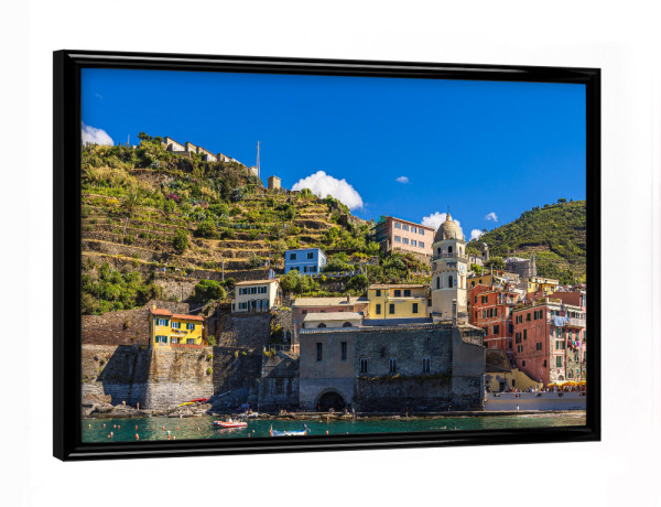 Poster mit schwarzem Rahmen "Blick auf Vernazza" artboxONE - Natur,Reise,Architektur,Reise / Strand und Meer,Reise / Länder