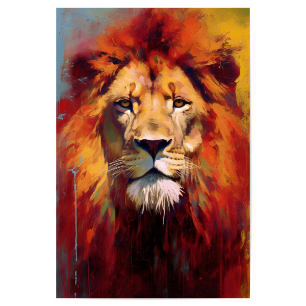Poster "Lion abstract" artboxONE - Natur,Tiere,Abstrakt - Lion,Painting,King of the jungle,King,Wild,Animal,Modern,Vibrant