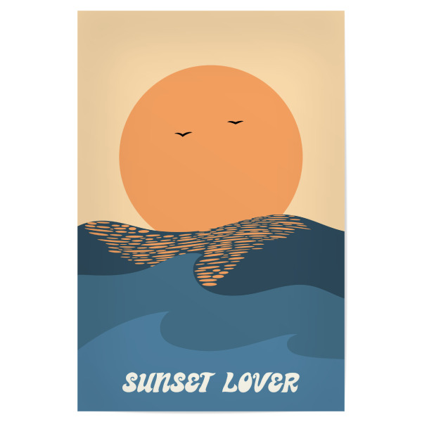 Poster 30x20 cm "Sunset Lover - Sonnenuntergang" artboxONE - Natur,Reise - Ozean,Sonne,Sonnuntergang,Sunset,Wellen,Wild,Surfer,Surfen