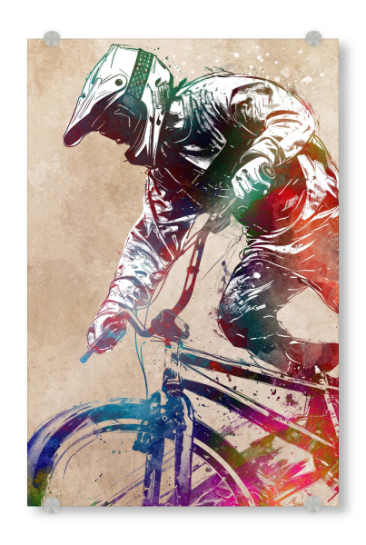 Acrylglasbild "BMX Biker Sport Art D" artboxONE - Sport / Motorsport,Sport - Bmx,Fahrrad,Radfahren,Fahrrad,Biker,Radfahrer,Grafik
