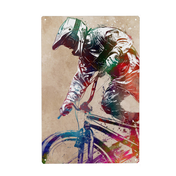 Metall Poster "BMX Biker Sport Art D" artboxONE - Sport / Motorsport,Sport - Bmx,Fahrrad,Radfahren,Fahrrad,Biker,Radfahrer,Grafik - Blechschild