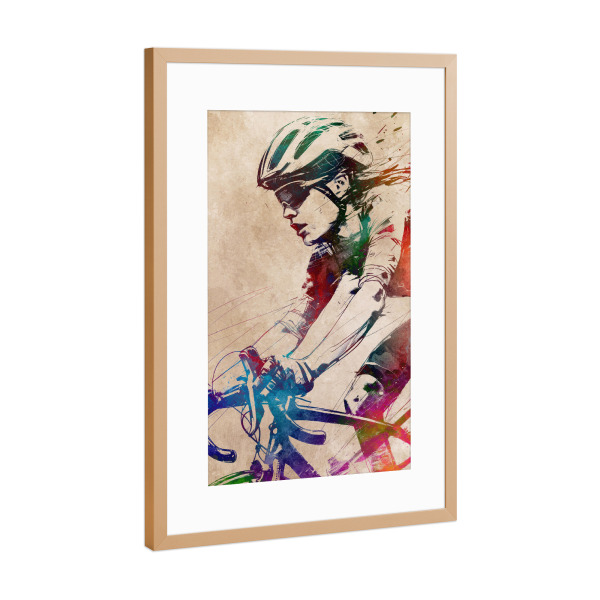 Poster mit Rahmen Kupfer "Radsportkunst K" artboxONE - Sport,Sport / Motivation - Fahrrad,Radfahren,Fahrrad,Biker,Radfahrer,Grafik