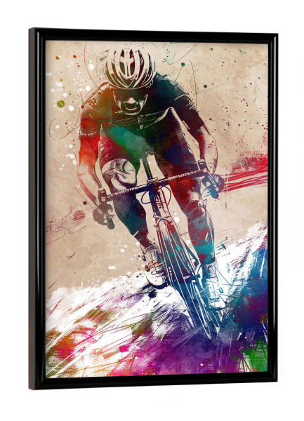 Poster mit schwarzem Rahmen "Radsportkunst L" artboxONE - Sport,Sport / Motivation - Fahrrad,Radfahren,Fahrrad,Biker,Radfahrer,Grafik