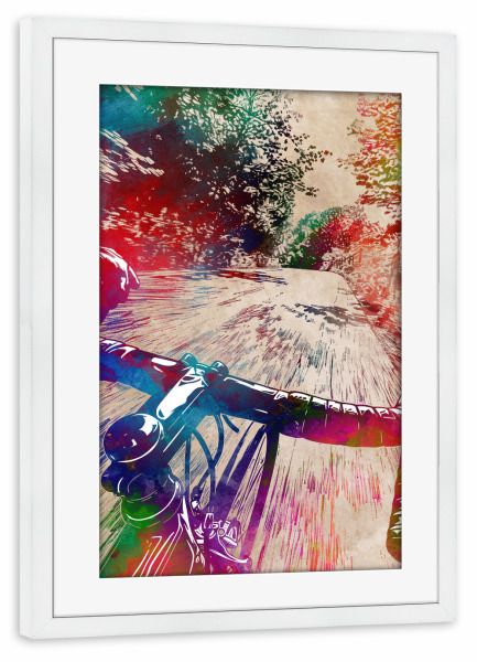 Poster mit Rahmen weiß "Citybike Sportart D" artboxONE - Sport,Sport / Motivation - Fahrrad,Radfahren,Fahrrad,Biker,Radfahrer,Grafik
