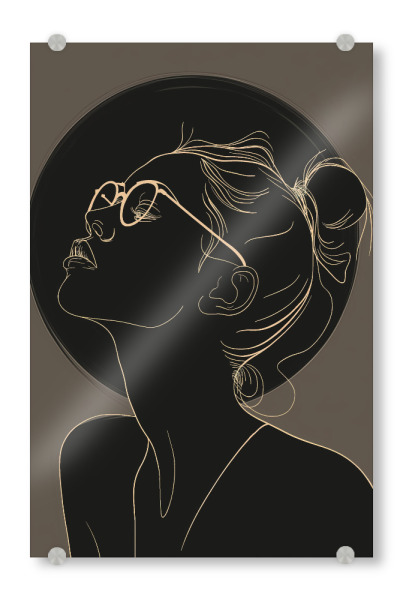 Acrylglasbild "Lineart woman with glasses" artboxONE - Menschen - Lineart,Line,Art,Glasses,Brille,Minimalistisch,Cool