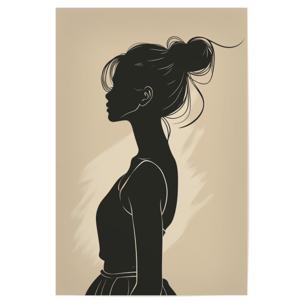 Poster "Female black art" artboxONE - Abstrakt,Menschen - Abstrakt,Menschen,Dunkel,Black,Silhouette,Frau,Female,Minimalistisch