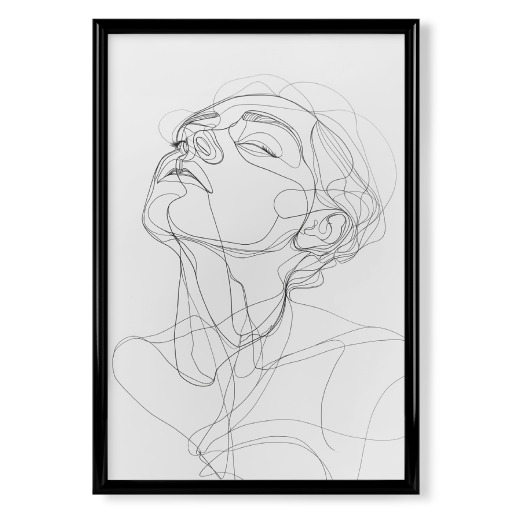 Lineart woman looking up