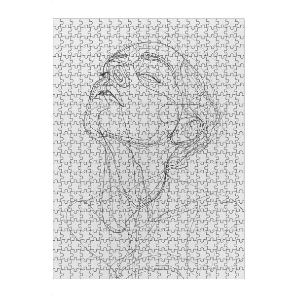 Puzzle Ravensburger "Lineart woman looking up" artboxONE - Menschen,Schwarzweiß - Minimalistisch,Schwarzweiß,Frau,Lineart,Line,Art,Menschen,Looking up